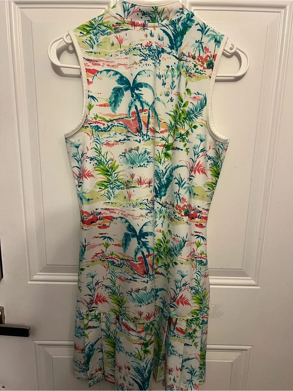 Sigrid Olsen Golf Tennis Dress Tropical Print Preppy Y2K Hem Size Small - Picture 2 of 4